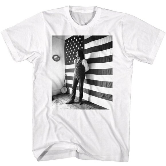 Jerry Garcia Star-Spangled Flag Grateful Dead Graphic T-Shirt Rock Music Tee 05 - Picture 1 of 5
